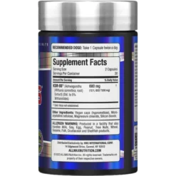 ALLMAX ASHWAGANDHA KSM-66 Nutrition Facts