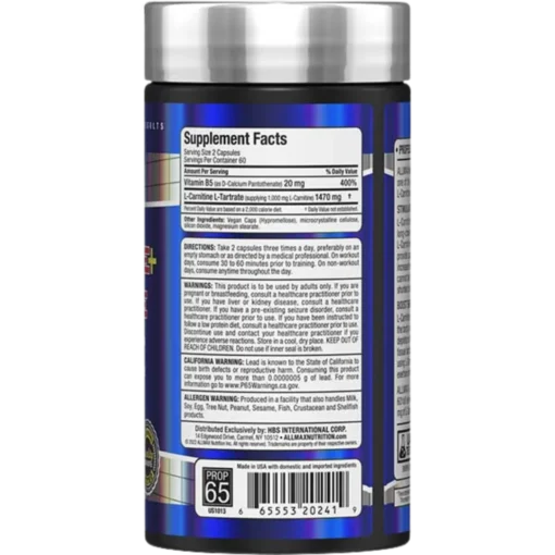 Allmax L-Carnitine Nutrition Facts