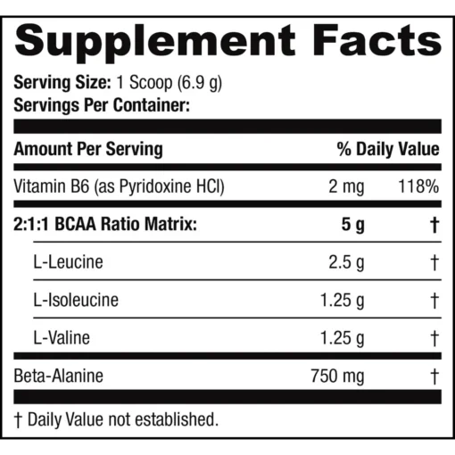 BCAA PRO 5000 Nutrition Facts