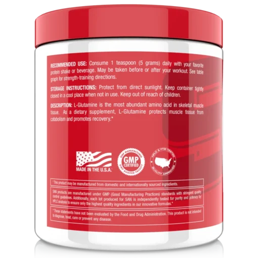 SAN Performance Glutamine Supplement Facts