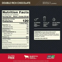 Optimum Nutrition Gold Standard Whey nutrition facts label
